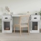 vidaXL Schreibtisch mit Stauraum Weiß Holzwerkstoff vidaXL Schreibtisch mit Stauraum Weiß Holzwerkstoff