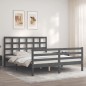 vidaXL Massivholzbett mit Kopfteil Grau 160x200 cm vidaXL Massivholzbett mit Kopfteil Grau 160x200 cm