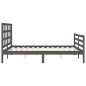 vidaXL Massivholzbett mit Kopfteil Grau 160x200 cm vidaXL Massivholzbett mit Kopfteil Grau 160x200 cm