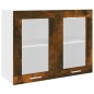 vidaXL Hängeschrank Glas Räuchereiche 80x31x60 cm Holzwerkstoff vidaXL Hängeschrank Glas Räuchereiche 80x31x60 cm Holzwerkstoff