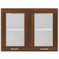 vidaXL Hängeschrank Glas Braun Eichen-Optik 80x31x60 cm Holzwerkstoff vidaXL Hängeschrank Glas Braun Eichen-Optik 80x31x60 cm Holzwerkstoff