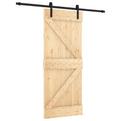 vidaXL Schiebetür mit Beschlag 85x210 cm Massivholz Kiefer