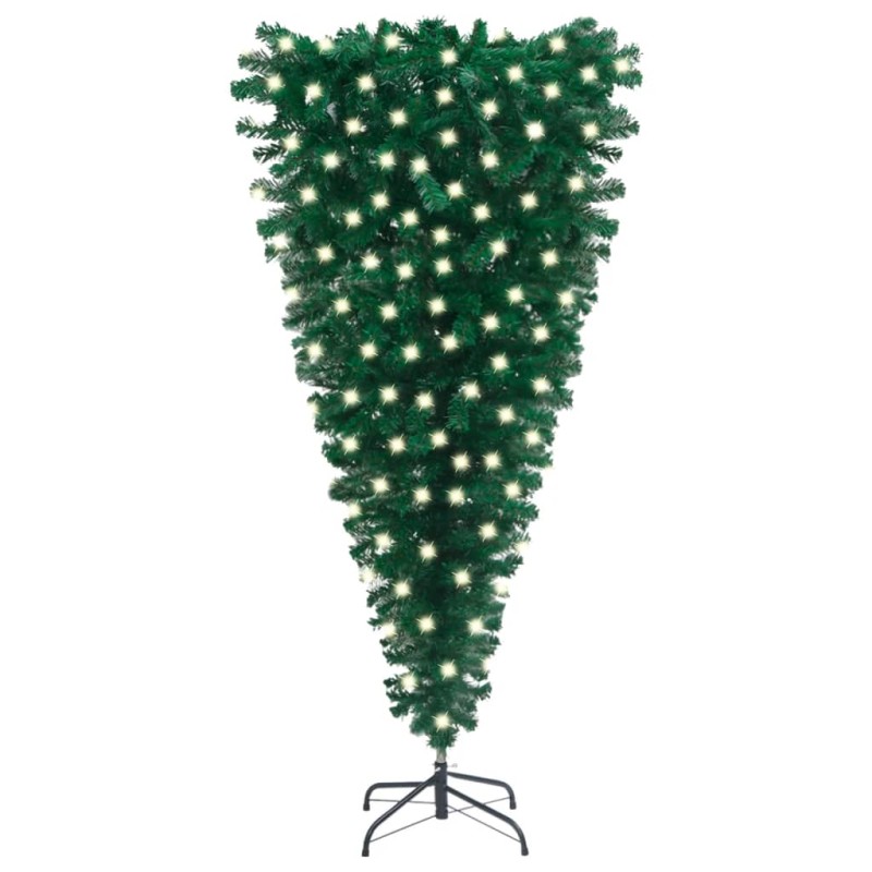 vidaXL Künstlicher Weihnachtsbaum Kopfüber mit LEDs Grün 180 cm vidaXL Künstlicher Weihnachtsbaum Kopfüber mit LEDs Grün 180 cm