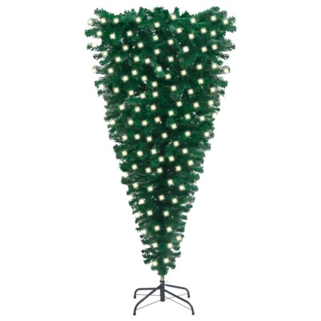vidaXL Künstlicher Weihnachtsbaum Kopfüber mit LEDs Grün 240 cm