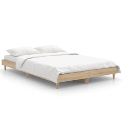 vidaXL Bettgestell Sonoma-Eiche 120x190 cm Holzwerkstoff