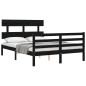 vidaXL Massivholzbett mit Kopfteil Schwarz 140x190 cm vidaXL Massivholzbett mit Kopfteil Schwarz 140x190 cm