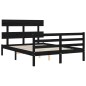 vidaXL Massivholzbett mit Kopfteil Schwarz 140x190 cm vidaXL Massivholzbett mit Kopfteil Schwarz 140x190 cm