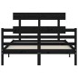 vidaXL Massivholzbett mit Kopfteil Schwarz 140x190 cm vidaXL Massivholzbett mit Kopfteil Schwarz 140x190 cm