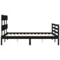 vidaXL Massivholzbett mit Kopfteil Schwarz 140x190 cm vidaXL Massivholzbett mit Kopfteil Schwarz 140x190 cm