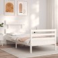 vidaXL Massivholzbett mit Kopfteil Weiß 90x200 cm vidaXL Massivholzbett mit Kopfteil Weiß 90x200 cm