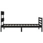 vidaXL Massivholzbett mit Kopfteil Schwarz 90x200 cm vidaXL Massivholzbett mit Kopfteil Schwarz 90x200 cm