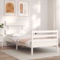 vidaXL Massivholzbett mit Kopfteil Weiß 100x200 cm vidaXL Massivholzbett mit Kopfteil Weiß 100x200 cm