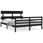 vidaXL Massivholzbett mit Kopfteil Schwarz 160x200 cm vidaXL Massivholzbett mit Kopfteil Schwarz 160x200 cm