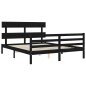 vidaXL Massivholzbett mit Kopfteil Schwarz 160x200 cm vidaXL Massivholzbett mit Kopfteil Schwarz 160x200 cm