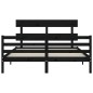 vidaXL Massivholzbett mit Kopfteil Schwarz 160x200 cm vidaXL Massivholzbett mit Kopfteil Schwarz 160x200 cm