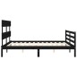 vidaXL Massivholzbett mit Kopfteil Schwarz 160x200 cm vidaXL Massivholzbett mit Kopfteil Schwarz 160x200 cm
