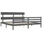 vidaXL Massivholzbett mit Kopfteil Grau 200x200 cm vidaXL Massivholzbett mit Kopfteil Grau 200x200 cm