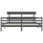 vidaXL Massivholzbett mit Kopfteil Grau 200x200 cm vidaXL Massivholzbett mit Kopfteil Grau 200x200 cm