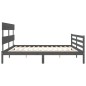 vidaXL Massivholzbett mit Kopfteil Grau 200x200 cm vidaXL Massivholzbett mit Kopfteil Grau 200x200 cm