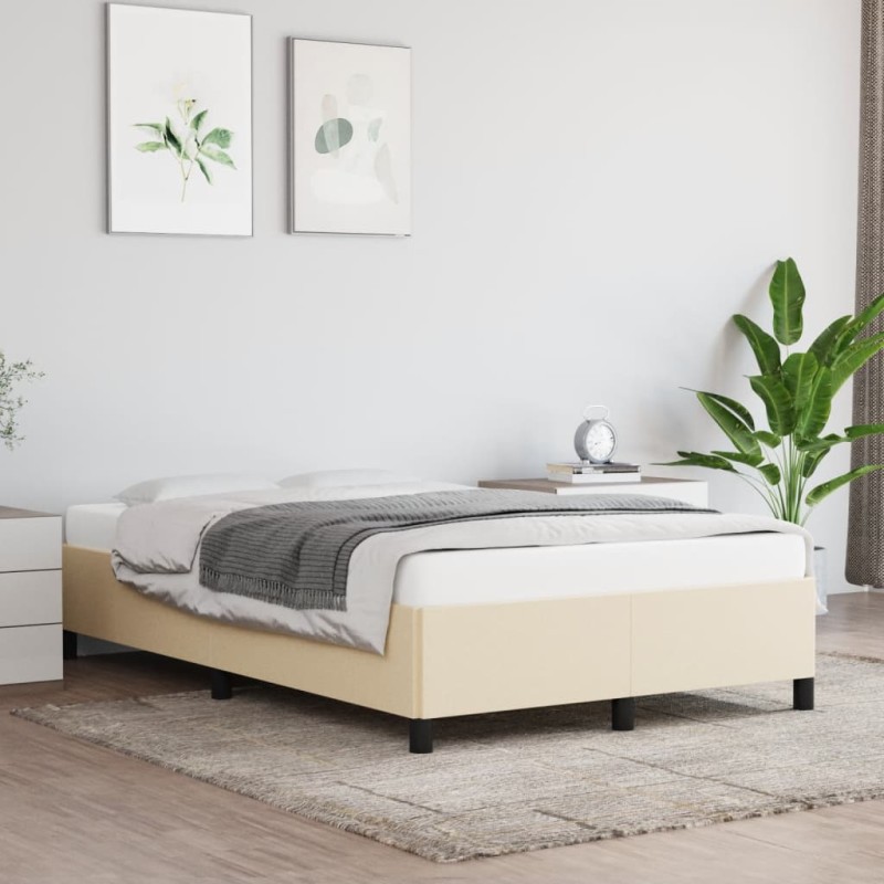 Bettgestell Creme 120x200 cm Stoff Bettgestell Creme 120x200 cm Stoff