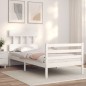 vidaXL Massivholzbett mit Kopfteil Weiß 100x200 cm vidaXL Massivholzbett mit Kopfteil Weiß 100x200 cm