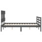 vidaXL Massivholzbett mit Kopfteil Grau 140x200 cm vidaXL Massivholzbett mit Kopfteil Grau 140x200 cm