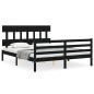 vidaXL Massivholzbett mit Kopfteil Schwarz 160x200 cm vidaXL Massivholzbett mit Kopfteil Schwarz 160x200 cm