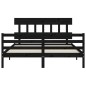vidaXL Massivholzbett mit Kopfteil Schwarz 160x200 cm vidaXL Massivholzbett mit Kopfteil Schwarz 160x200 cm