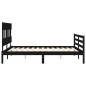 vidaXL Massivholzbett mit Kopfteil Schwarz 160x200 cm vidaXL Massivholzbett mit Kopfteil Schwarz 160x200 cm
