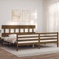 vidaXL Massivholzbett mit Kopfteil Honigbraun 200x200 cm vidaXL Massivholzbett mit Kopfteil Honigbraun 200x200 cm