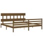 vidaXL Massivholzbett mit Kopfteil Honigbraun 200x200 cm vidaXL Massivholzbett mit Kopfteil Honigbraun 200x200 cm