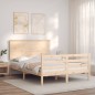 vidaXL Massivholzbett mit Kopfteil vidaXL Massivholzbett mit Kopfteil