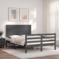 vidaXL Massivholzbett mit Kopfteil Grau 140x190 cm vidaXL Massivholzbett mit Kopfteil Grau 140x190 cm