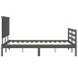 vidaXL Massivholzbett mit Kopfteil Grau 140x190 cm vidaXL Massivholzbett mit Kopfteil Grau 140x190 cm