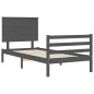 vidaXL Massivholzbett mit Kopfteil Grau 90x200 cm vidaXL Massivholzbett mit Kopfteil Grau 90x200 cm