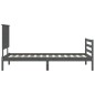 vidaXL Massivholzbett mit Kopfteil Grau 90x200 cm vidaXL Massivholzbett mit Kopfteil Grau 90x200 cm