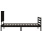 vidaXL Massivholzbett mit Kopfteil Schwarz 100x200 cm