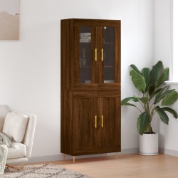 Highboard Braun Eichen-Optik 69,5x34x180 cm Holzwerkstoff