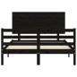 vidaXL Massivholzbett mit Kopfteil Schwarz 120x200 cm vidaXL Massivholzbett mit Kopfteil Schwarz 120x200 cm