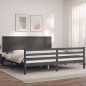 vidaXL Massivholzbett mit Kopfteil Grau 200x200 cm vidaXL Massivholzbett mit Kopfteil Grau 200x200 cm