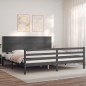 vidaXL Massivholzbett mit Kopfteil Grau 200x200 cm vidaXL Massivholzbett mit Kopfteil Grau 200x200 cm
