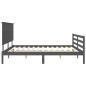 vidaXL Massivholzbett mit Kopfteil Grau 200x200 cm vidaXL Massivholzbett mit Kopfteil Grau 200x200 cm