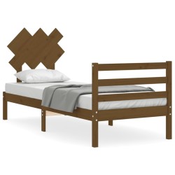 vidaXL Massivholzbett mit Kopfteil Honigbraun 90x200 cm