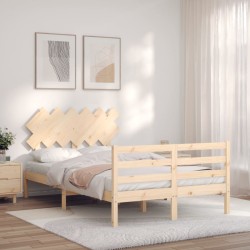 vidaXL Massivholzbett mit Kopfteil 120x200 cm