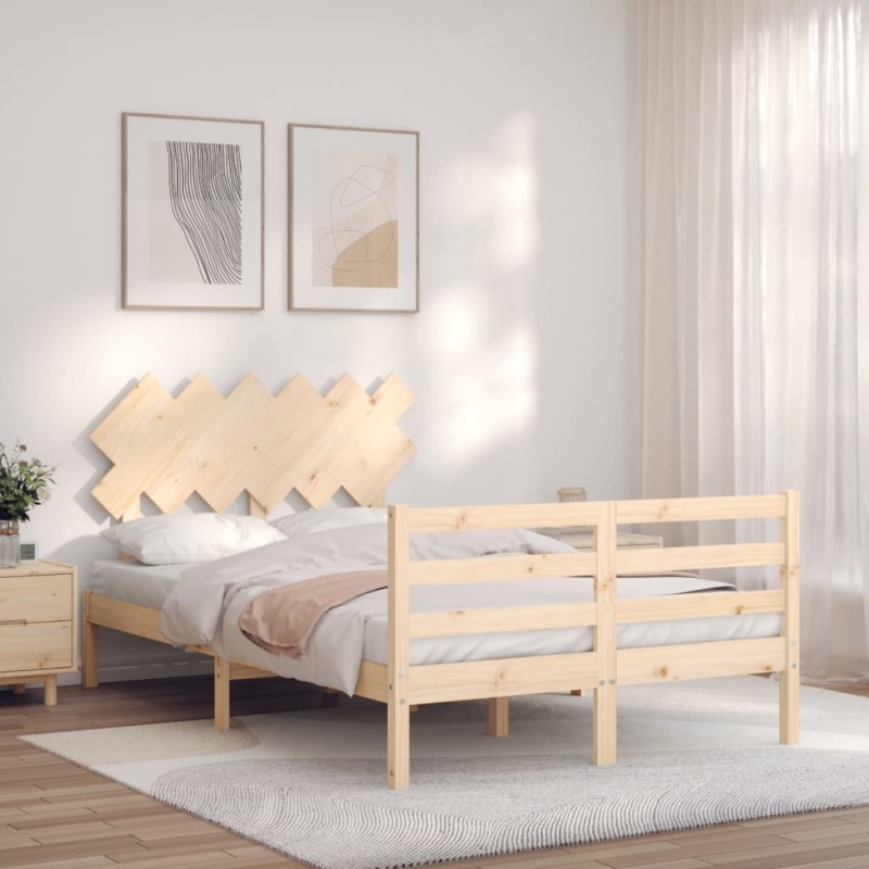 vidaXL Massivholzbett mit Kopfteil 120x200 cm vidaXL Massivholzbett mit Kopfteil 120x200 cm