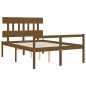 vidaXL Massivholzbett mit Kopfteil Honigbraun 140x190 cm vidaXL Massivholzbett mit Kopfteil Honigbraun 140x190 cm