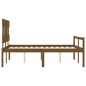 vidaXL Massivholzbett mit Kopfteil Honigbraun 140x190 cm vidaXL Massivholzbett mit Kopfteil Honigbraun 140x190 cm