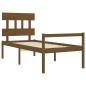 vidaXL Massivholzbett mit Kopfteil Honigbraun 100x200 cm vidaXL Massivholzbett mit Kopfteil Honigbraun 100x200 cm