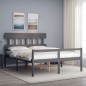 vidaXL Massivholzbett mit Kopfteil Grau 160x200 cm vidaXL Massivholzbett mit Kopfteil Grau 160x200 cm