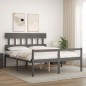 vidaXL Massivholzbett mit Kopfteil Grau 160x200 cm vidaXL Massivholzbett mit Kopfteil Grau 160x200 cm